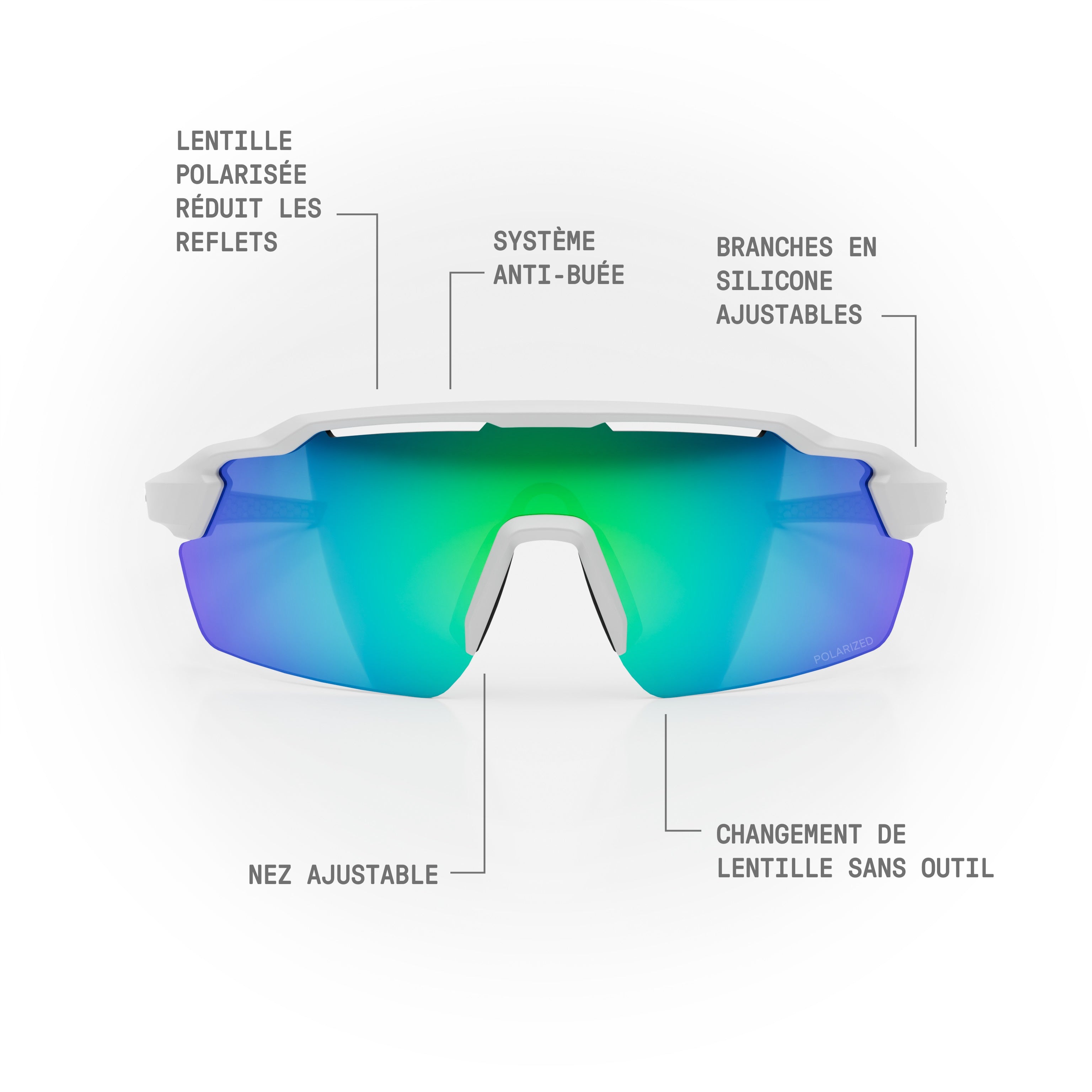 Lunettes de soleil STRYVE II — Blanc Mat