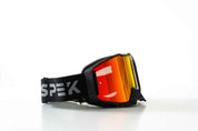 Lunette de motocross noir avec lentille rouge orange