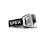 Lunette de motocross blanche avec lentille chrome